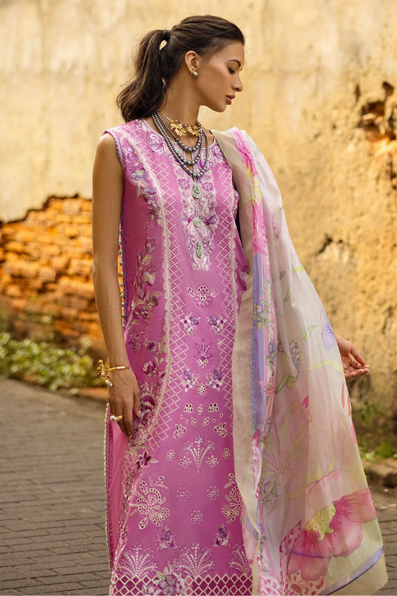 Manaram By Mushq Unstitched 3 Piece Luxury Lawn Suit-MUN-01-Timeless Wave - Image 2