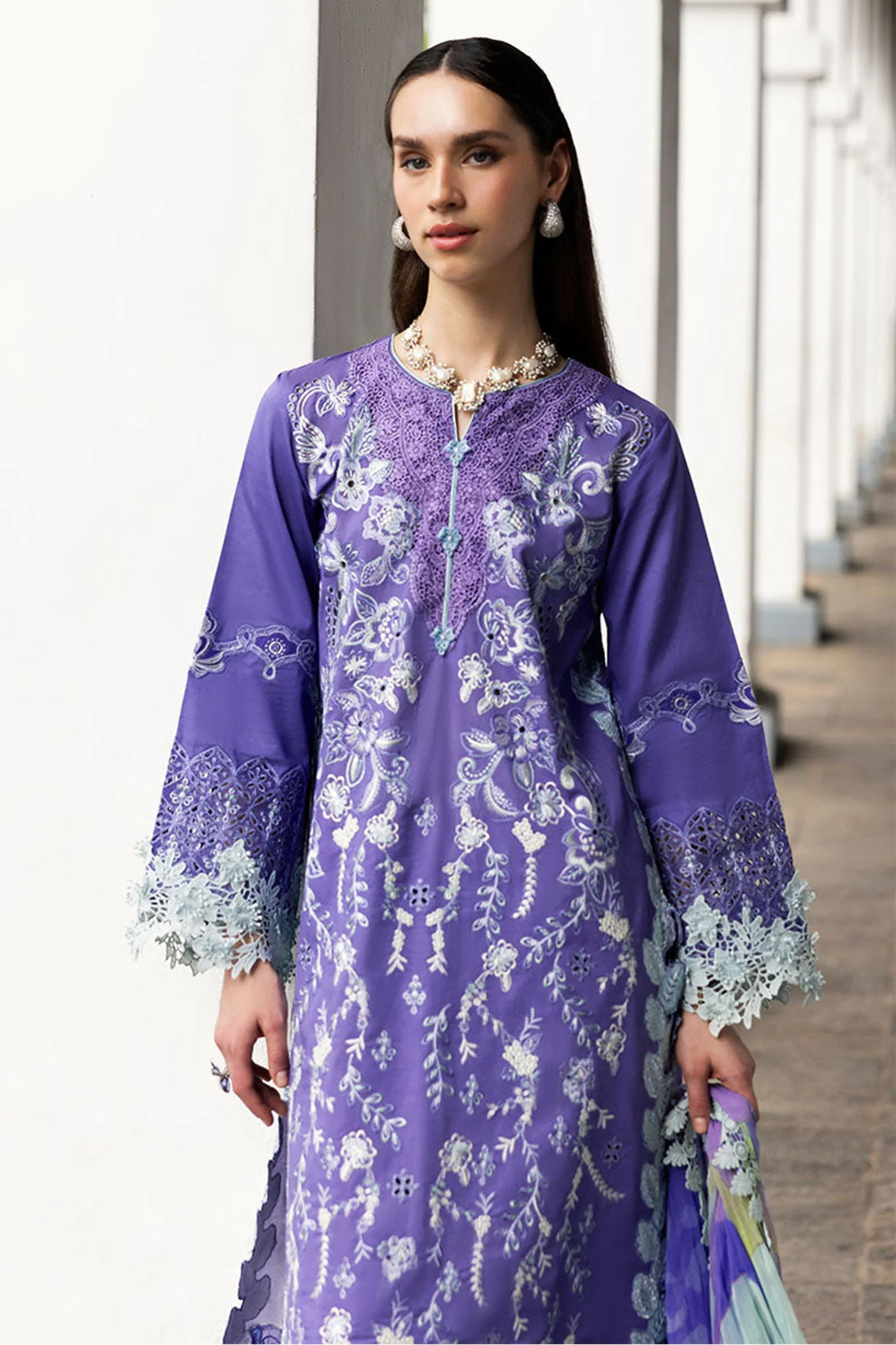 Manaram By Mushq Unstitched 3 Piece Luxury Lawn Suit-MUN-08-Luminous Essence - Image 2