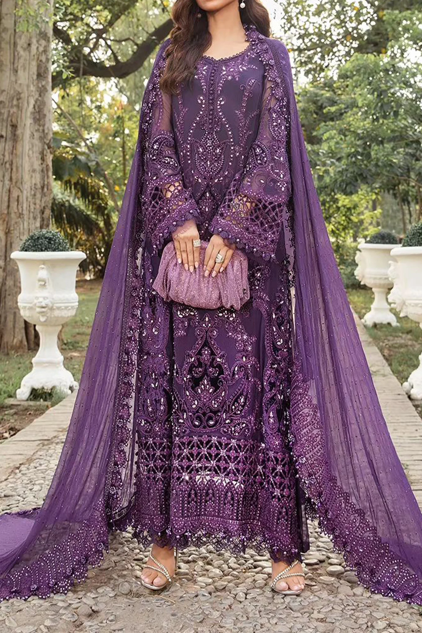 Maria B Unstitched 3 Piece Luxury Chiffon Suit-MPC-02
