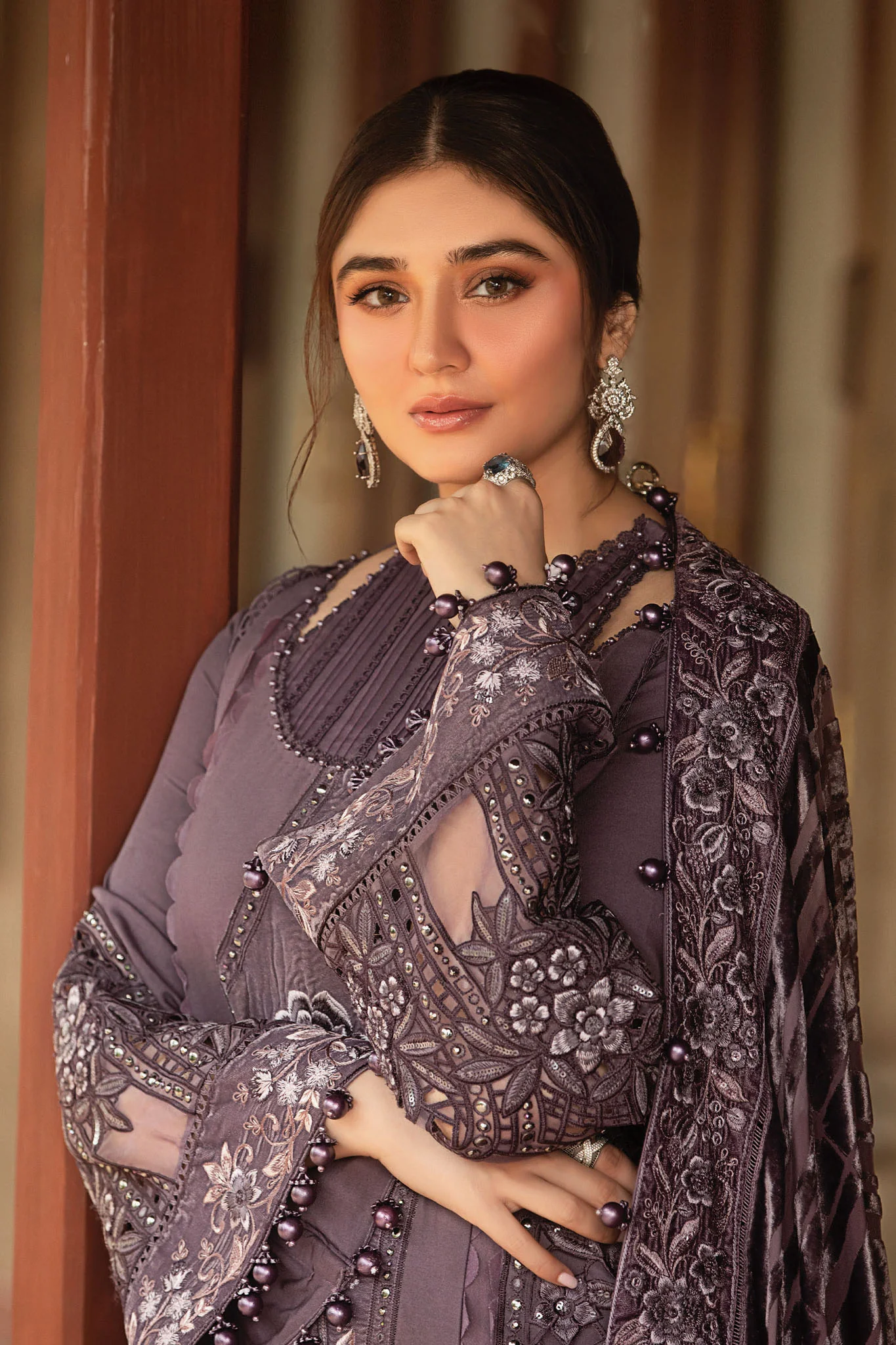 Maria B Unstitched 3 Piece Winter Luxe Suit-LN-1202 - Image 2