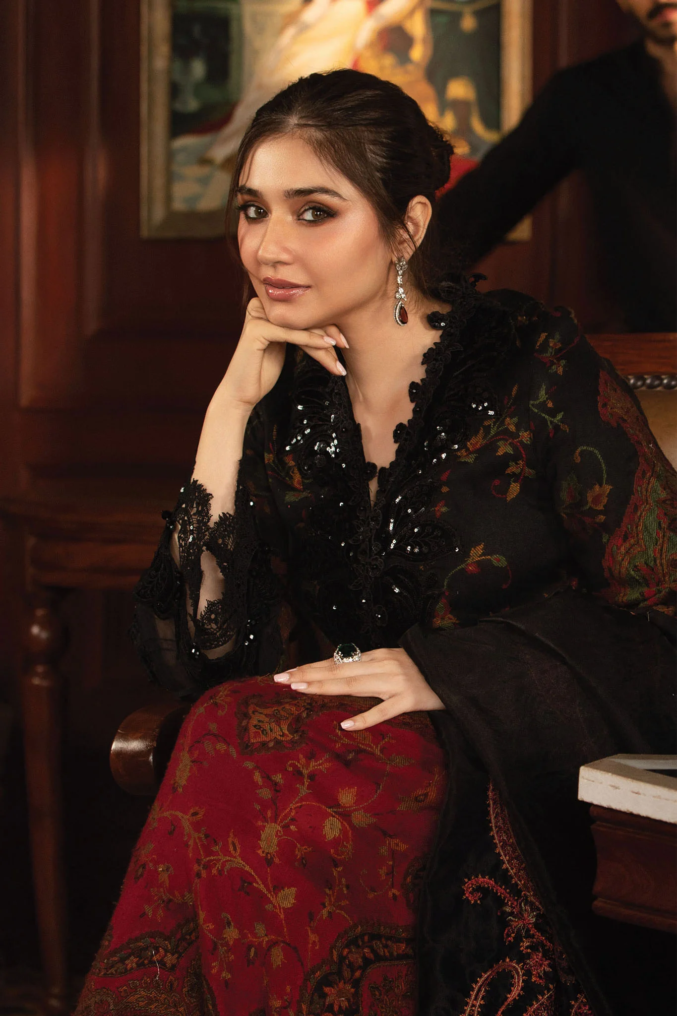 Maria B Unstitched 3 Piece Winter Luxe Suit-LN-1204 - Image 2