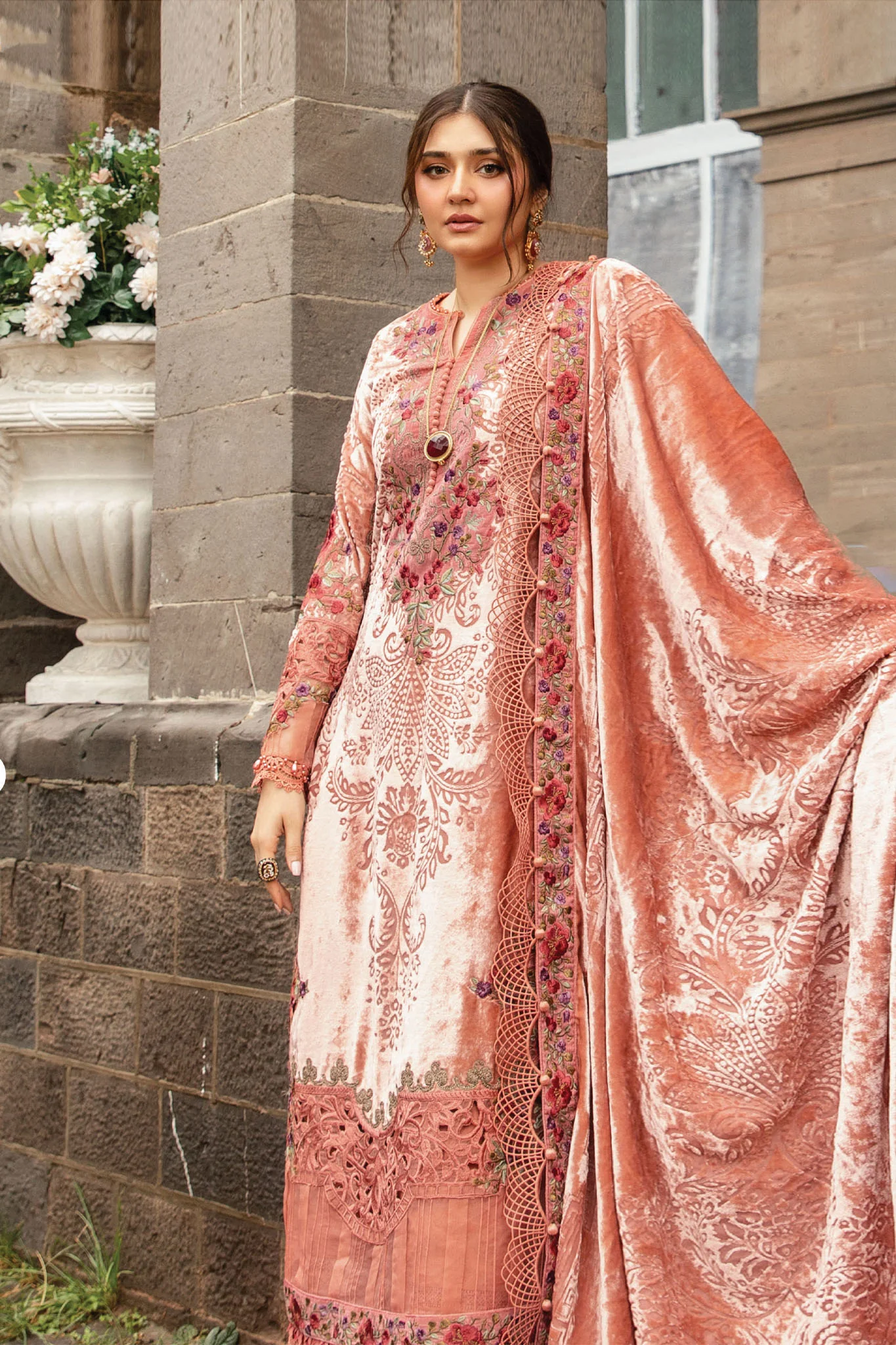 Maria B Unstitched 3 Piece Winter Luxe Suit-LN-1206 - Image 4