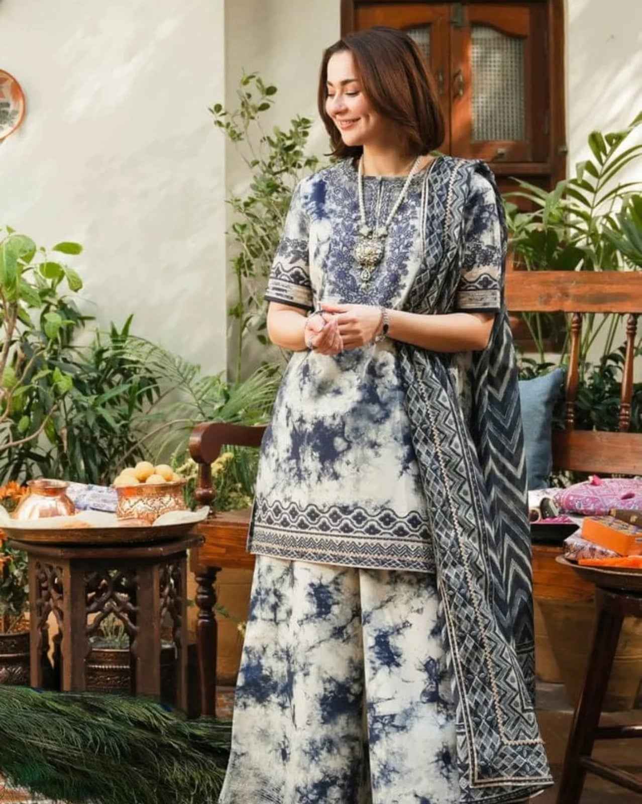 Brandlo PK Indigo Shibori Print 2-Piece Set Artistic Fusion ( Y -124) - Image 3