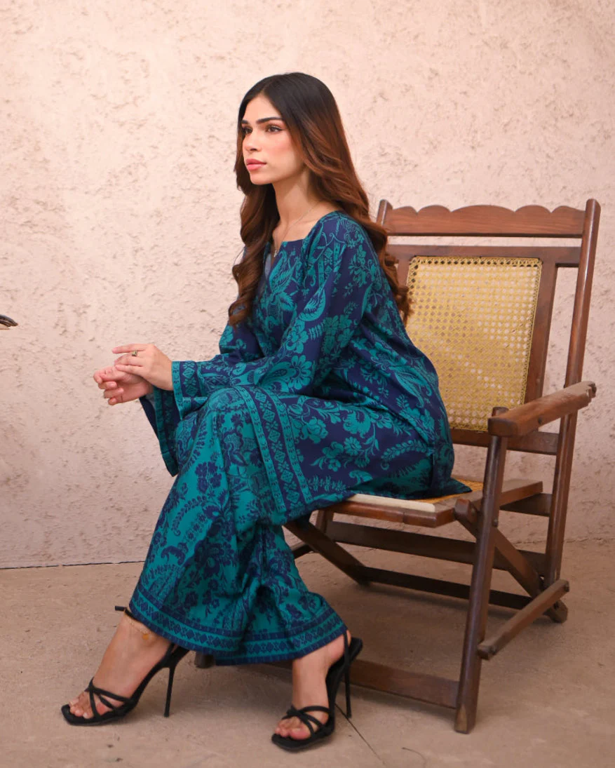Zauk Stitched 2 Piece Print Edit Collection-Marina - Image 5