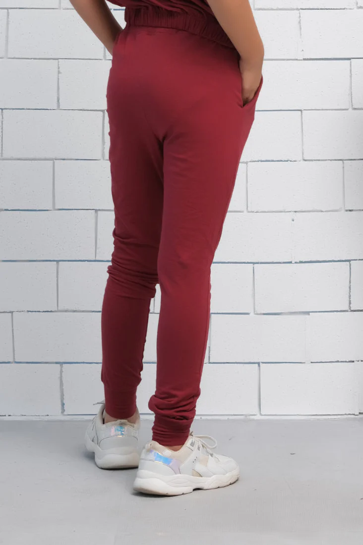 Sprinkles Stitched 1 Piece Summer Bottoms Kids Suit-Maroon - Jogger Pant - Jersey - Image 2