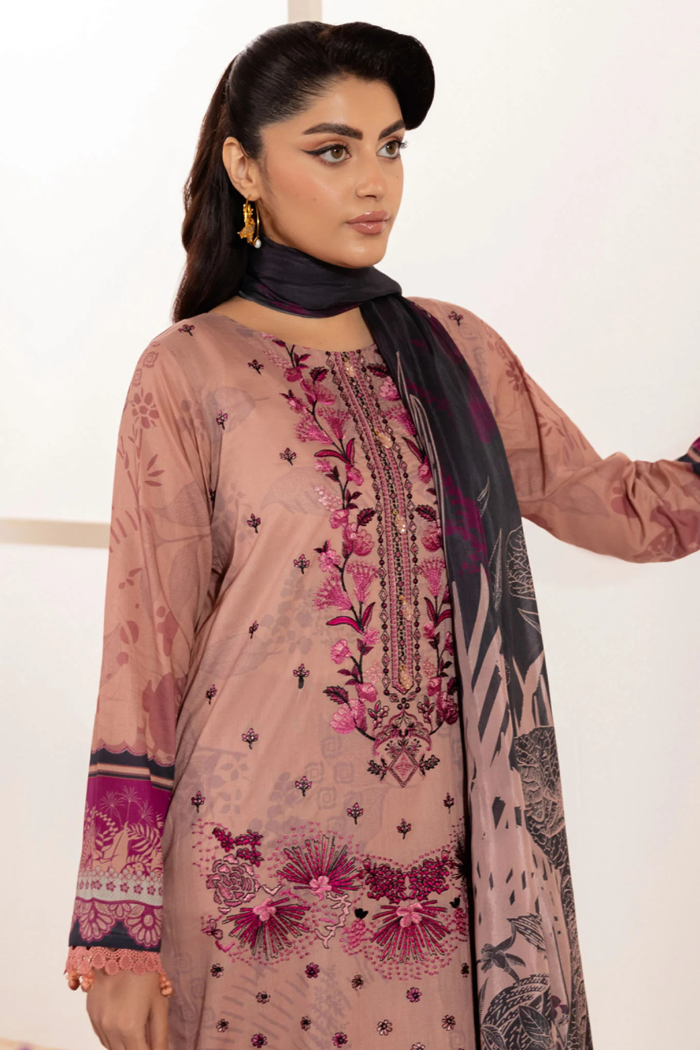 Mashaal by Ramsha Unstitched 3 Piece Luxury Lawn Vol-13 Collection-L-1306 - Image 2