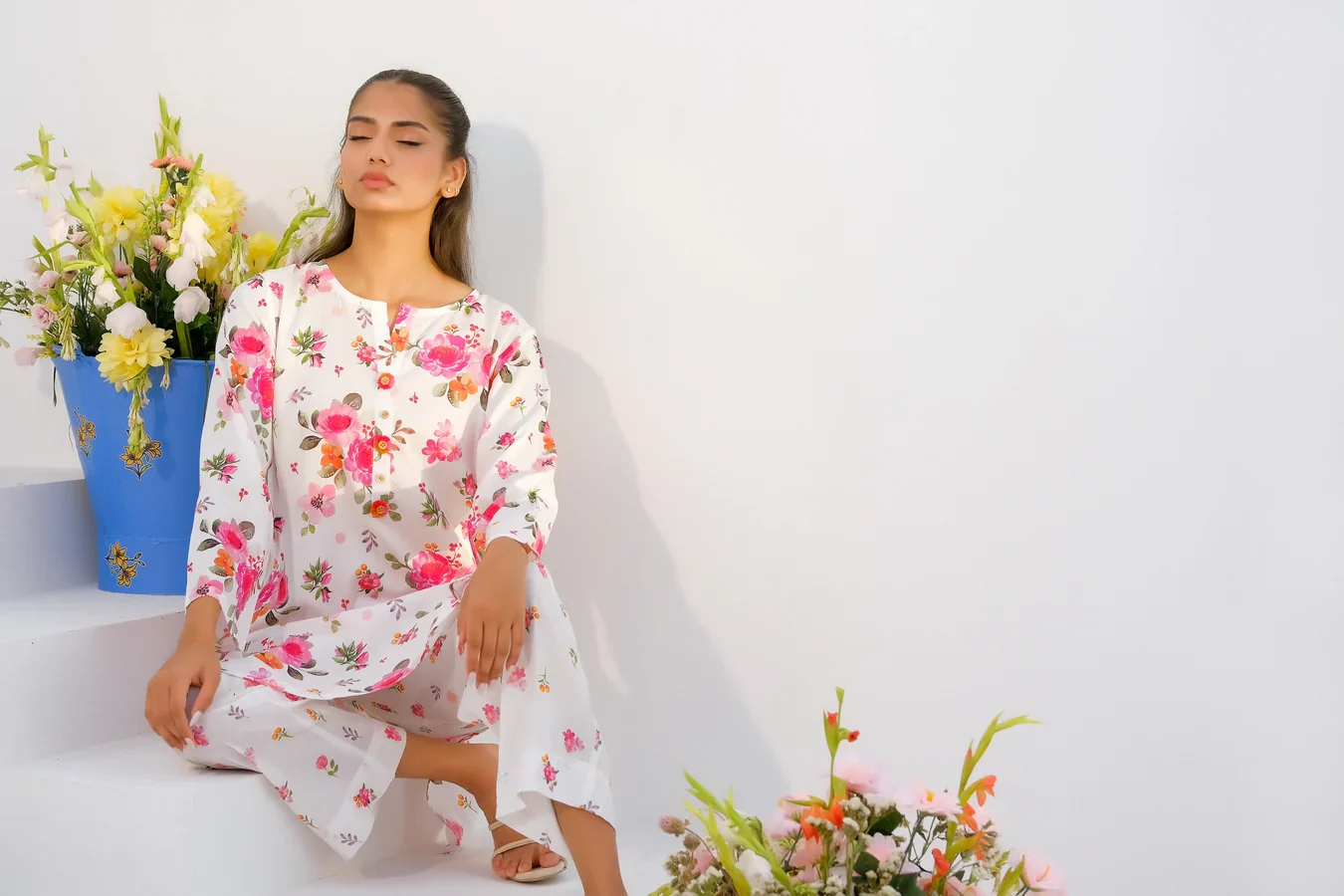Dhaga Stitched 2 Piece Lawn Suit-Matching separate 008 - Image 12