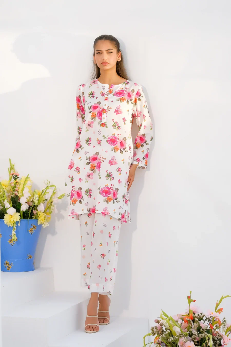 Dhaga Stitched 2 Piece Lawn Suit-Matching separate 008 - Image 2