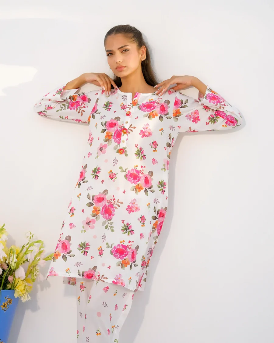 Dhaga Stitched 2 Piece Lawn Suit-Matching separate 008 - Image 5