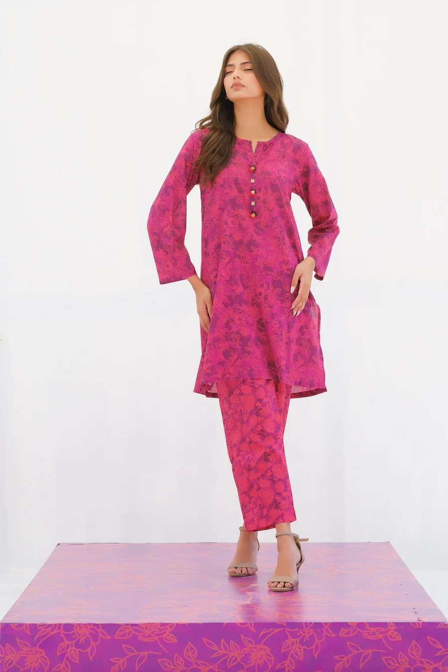 Dhaga Stitched 2 Piece Lawn Suit-Matching separate 0011 - Image 9