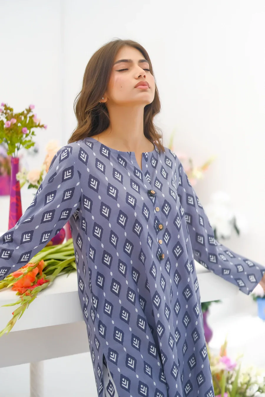 Dhaga Stitched 2 Piece Lawn Suit-Matching separate 0017 - Image 3
