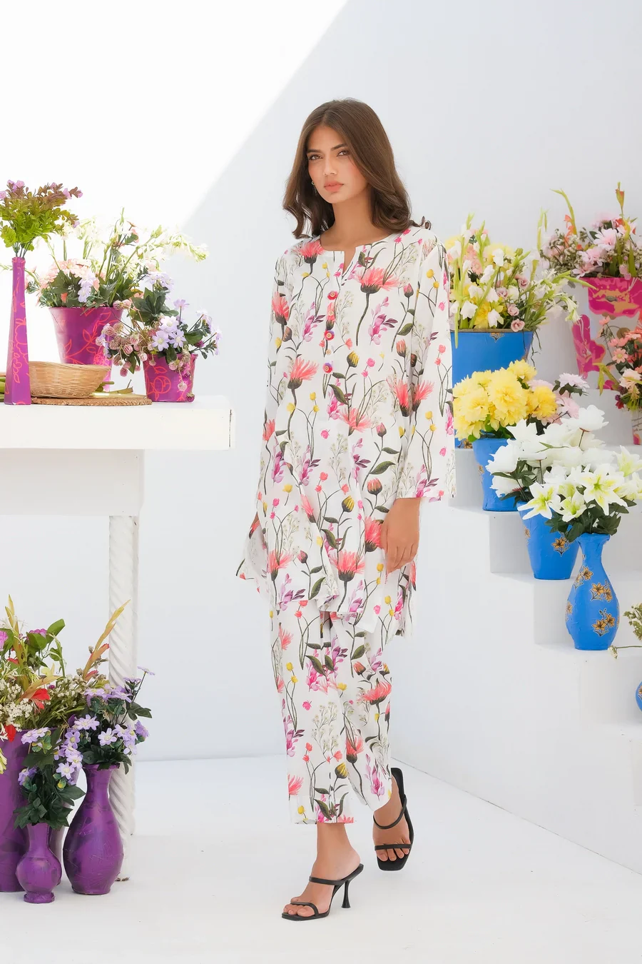 Dhaga Stitched 2 Piece Lawn Suit-Matching separate 0018