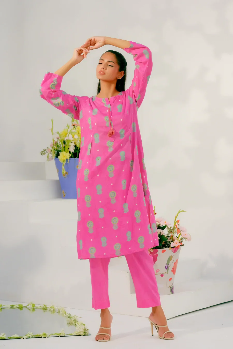 Dhaga Stitched 2 Piece Lawn Suit-Matching separate 0019 - Image 8