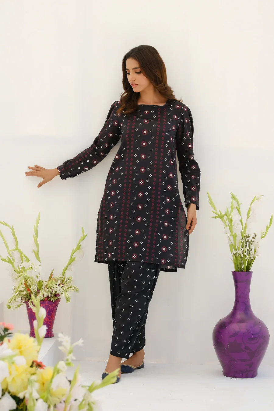 Dhaga Stitched 2 Piece Lawn Suit-Matching separate 0022 - Image 5