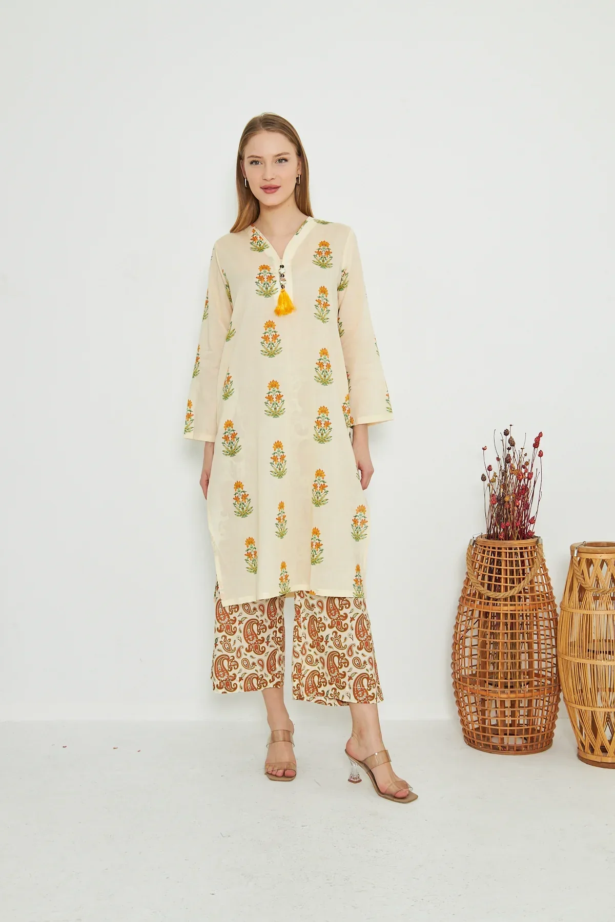 Dhaga Stitched 2 Piece Cambric Suit-matching separate 0035 - Image 6
