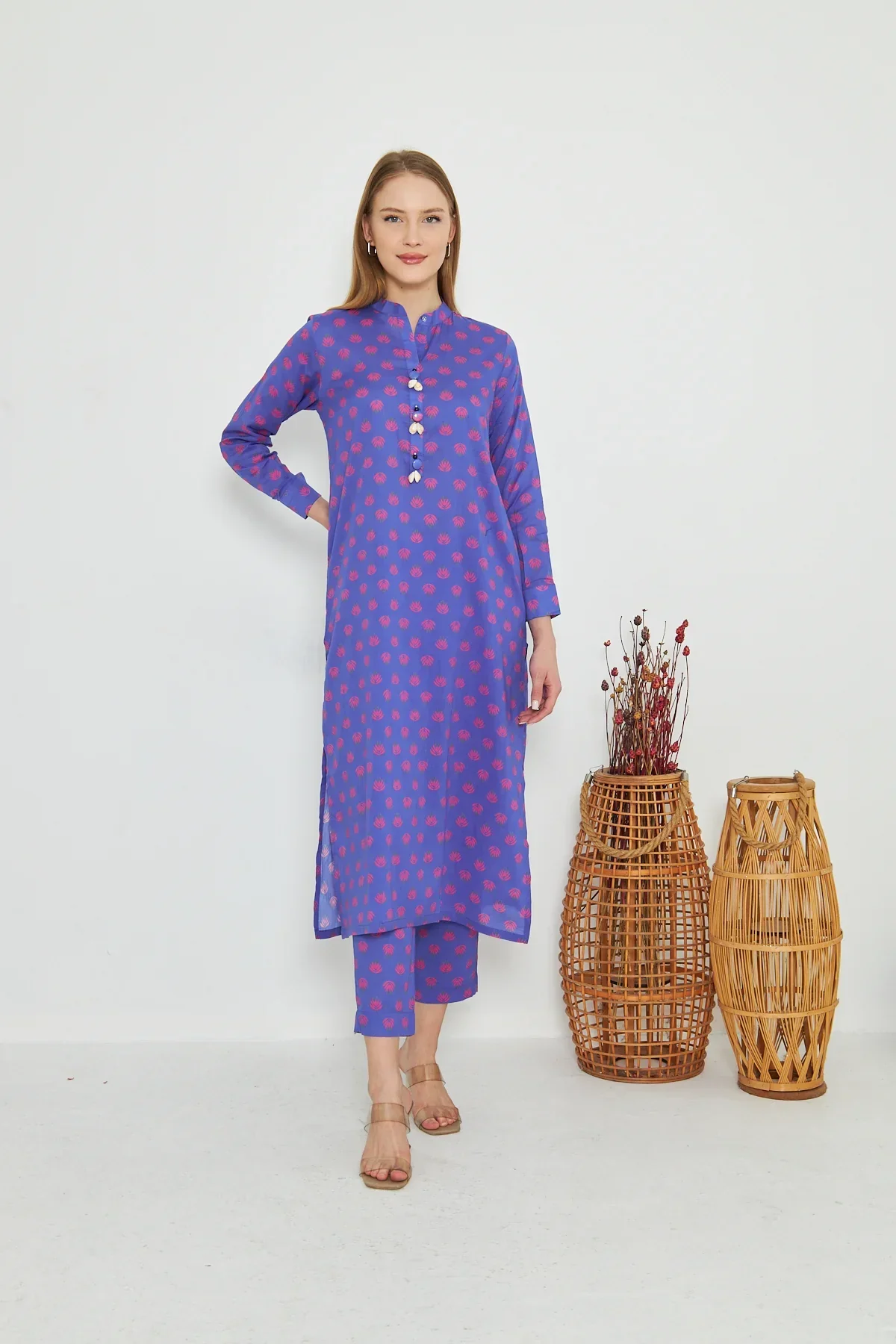 Dhaga Stitched 2 Piece Cambric Suit-matching separate 0037 - Image 4