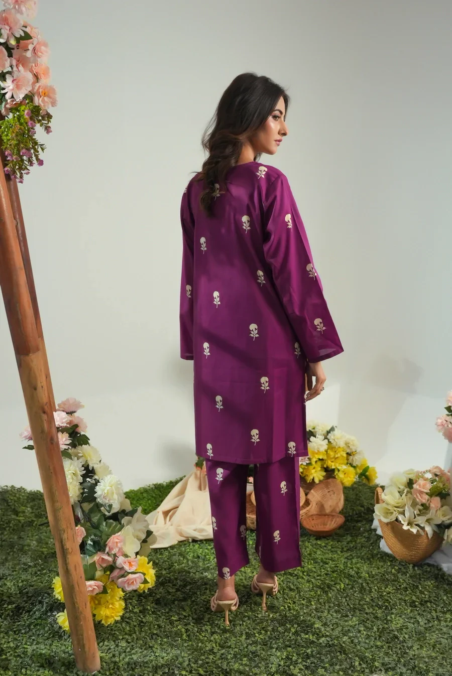 Dhaga Stitched 2 Piece Lawn Suit-Matching separate 0040 - Image 4