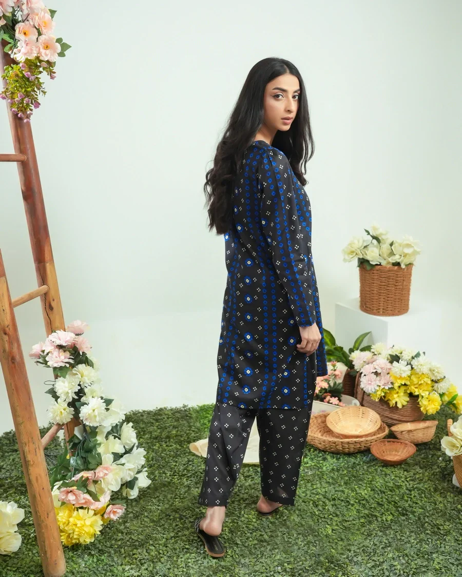 Dhaga Stitched 2 Piece Lawn Suit-Matching separate 0042 - Image 4