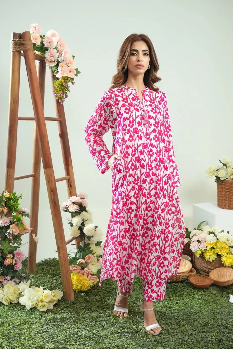 Dhaga Stitched 2 Piece Lawn Suit-Matching separate 0043