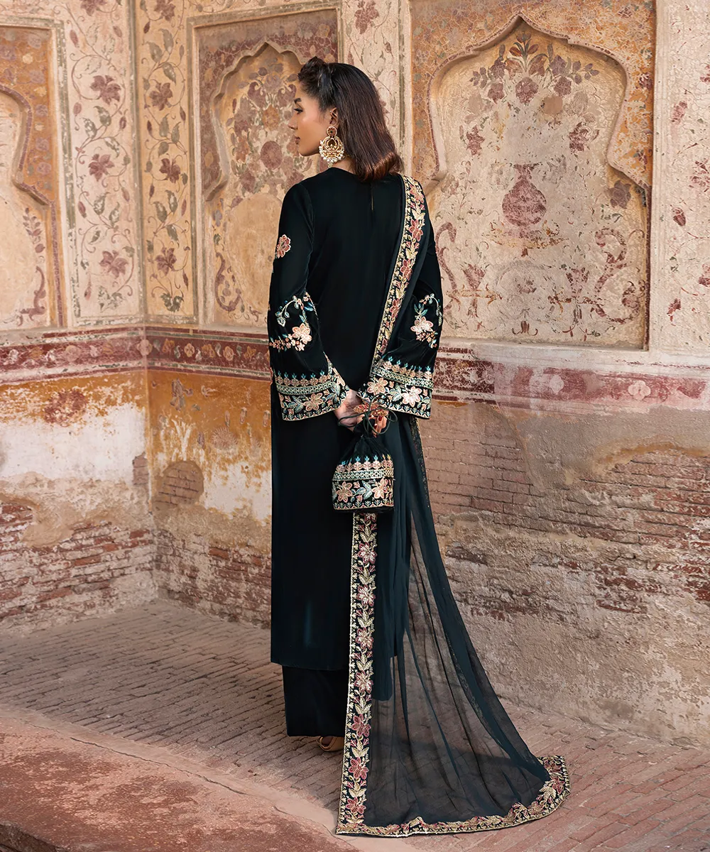Makhmal By Mazil Stitched 3 Piece Formals Suit-Dastak - Image 3