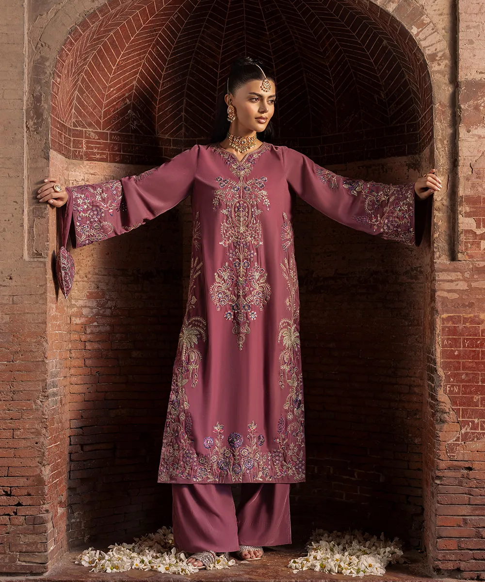 Makhmal By Mazil Stitched 2 Piece Formals Suit-Duphar - Image 2