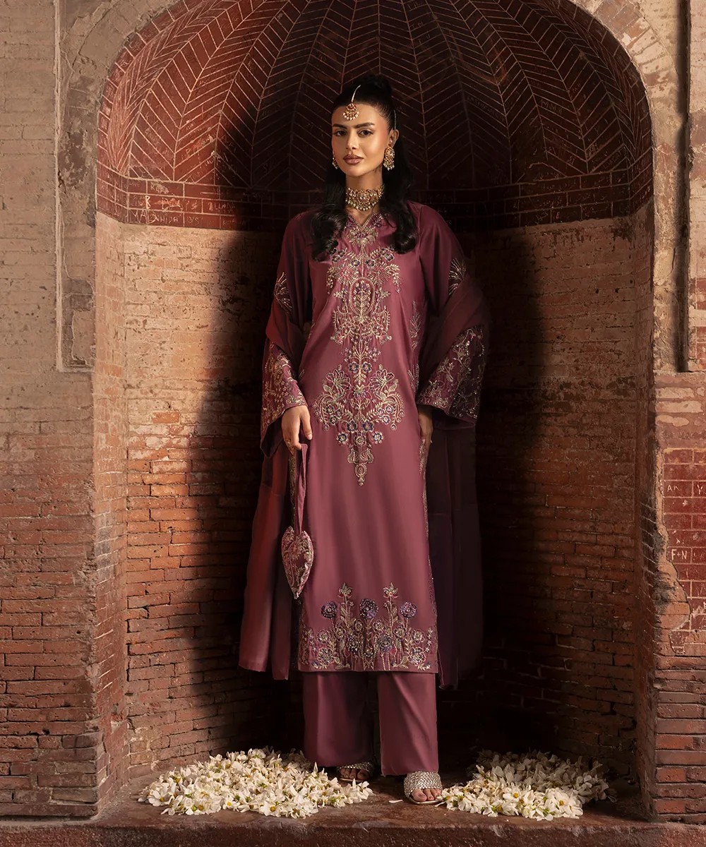 Makhmal By Mazil Stitched 2 Piece Formals Suit-Duphar - Image 3