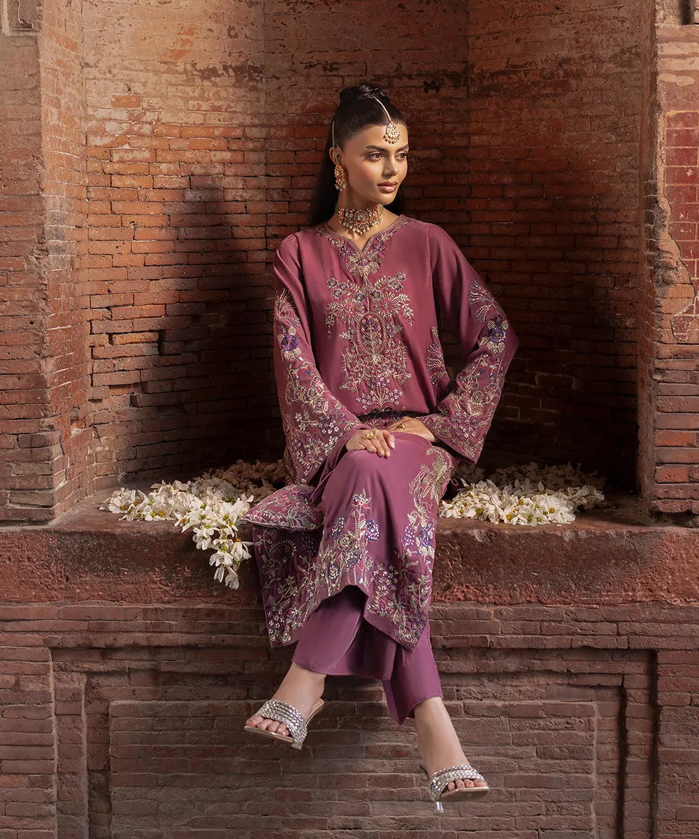 Makhmal By Mazil Stitched 2 Piece Formals Suit-Duphar - Image 5