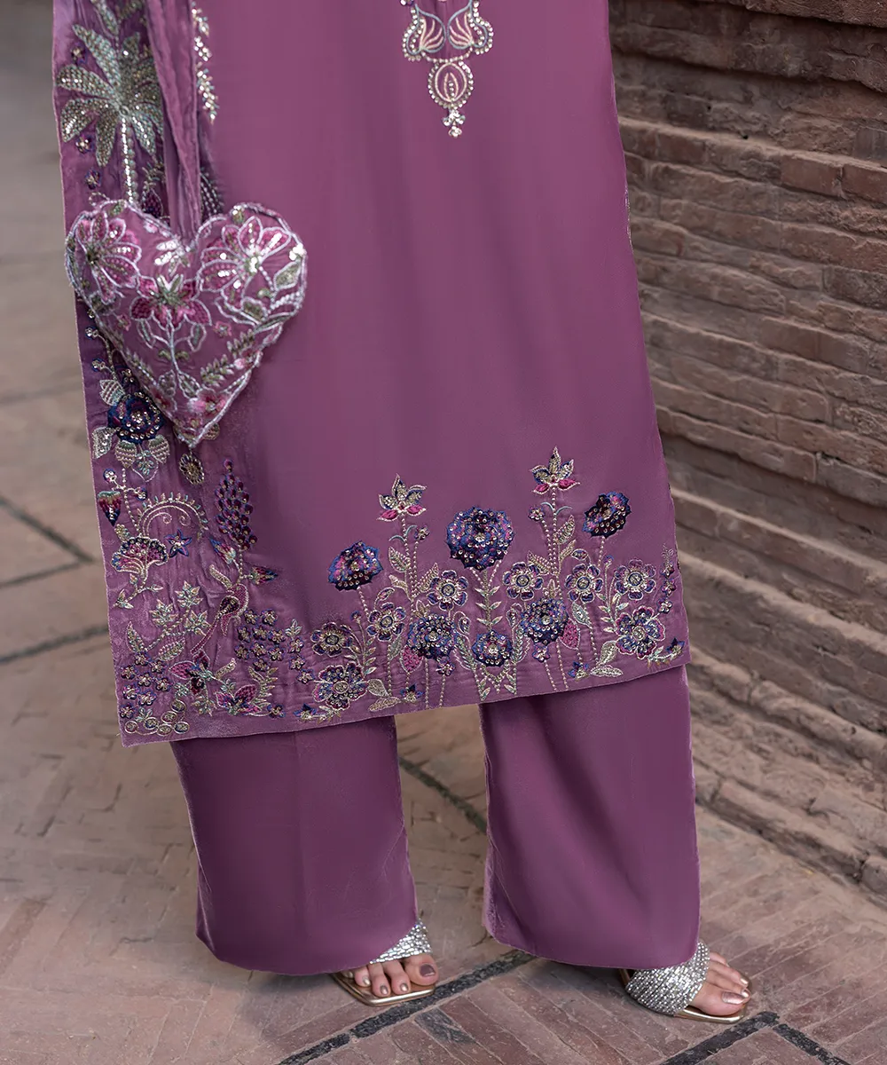 Makhmal By Mazil Stitched 2 Piece Formals Suit-Duphar - Image 7
