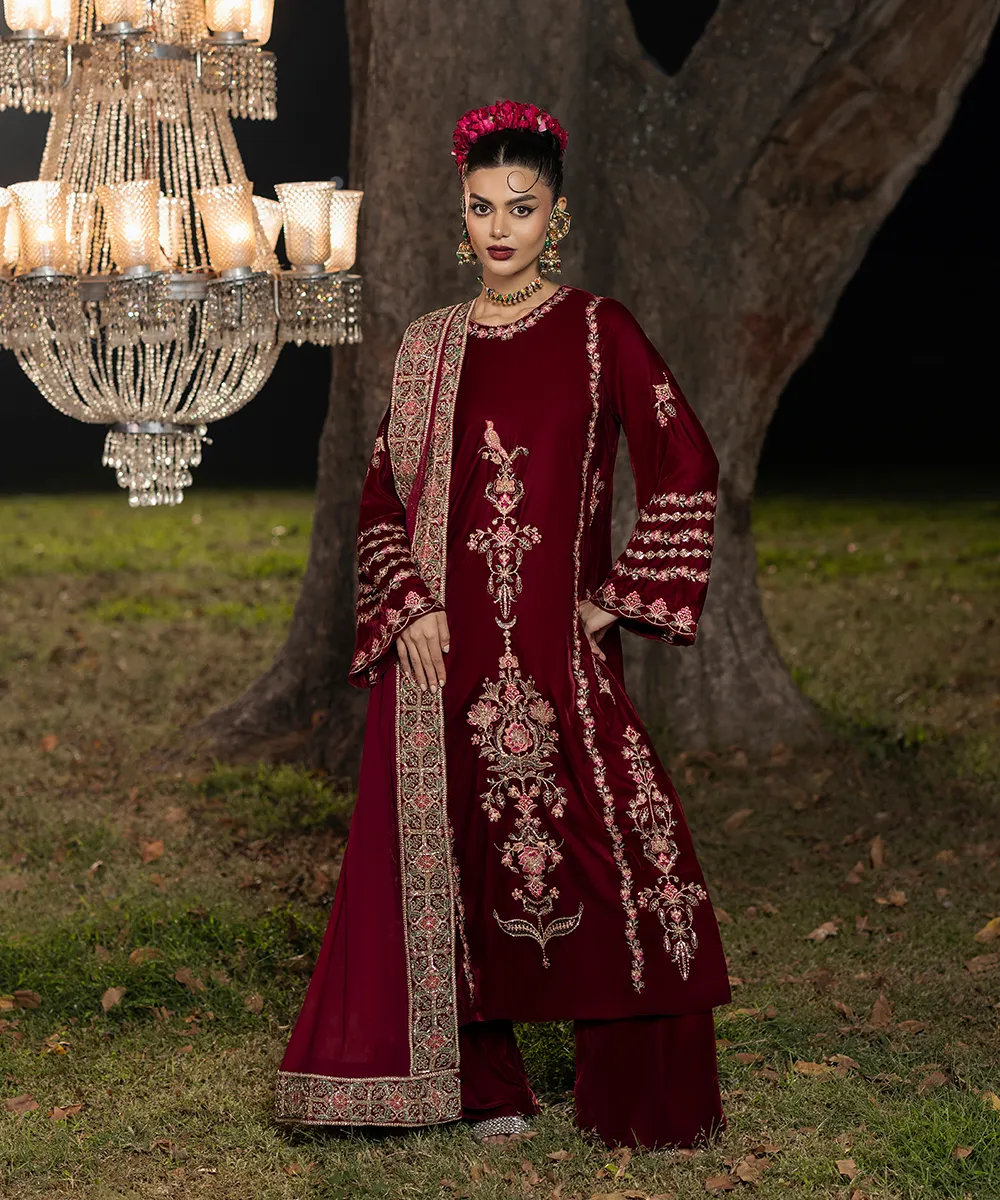 Mazil Stitched 3 Piece Formals Suit-Farida