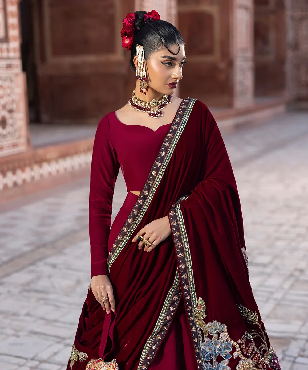 Makhmal By Mazil Shawl Suit-Lotus - Image 4