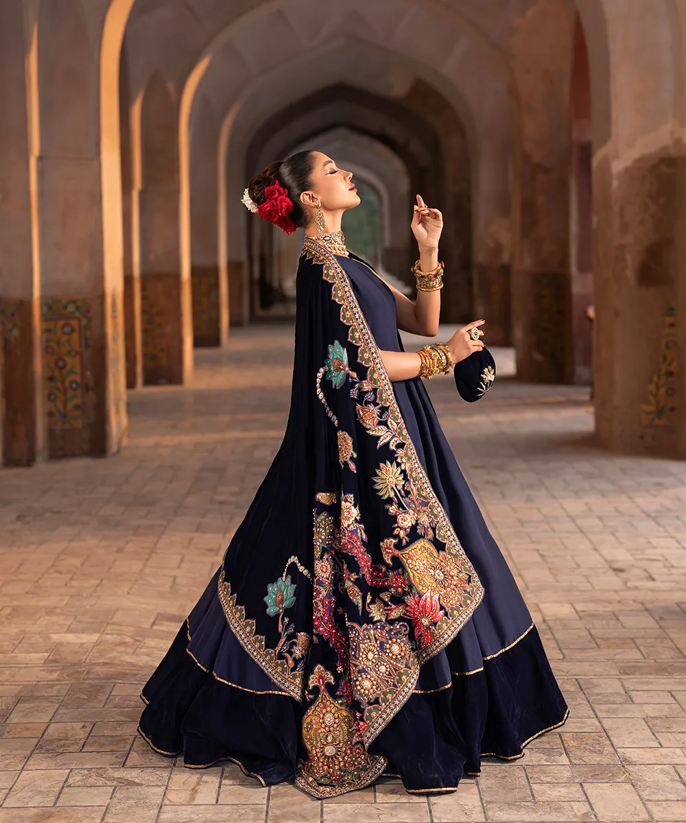 Makhmal By Mazil Stitched 3 Piece Formals Suit-Mashal Pishwas - Image 3