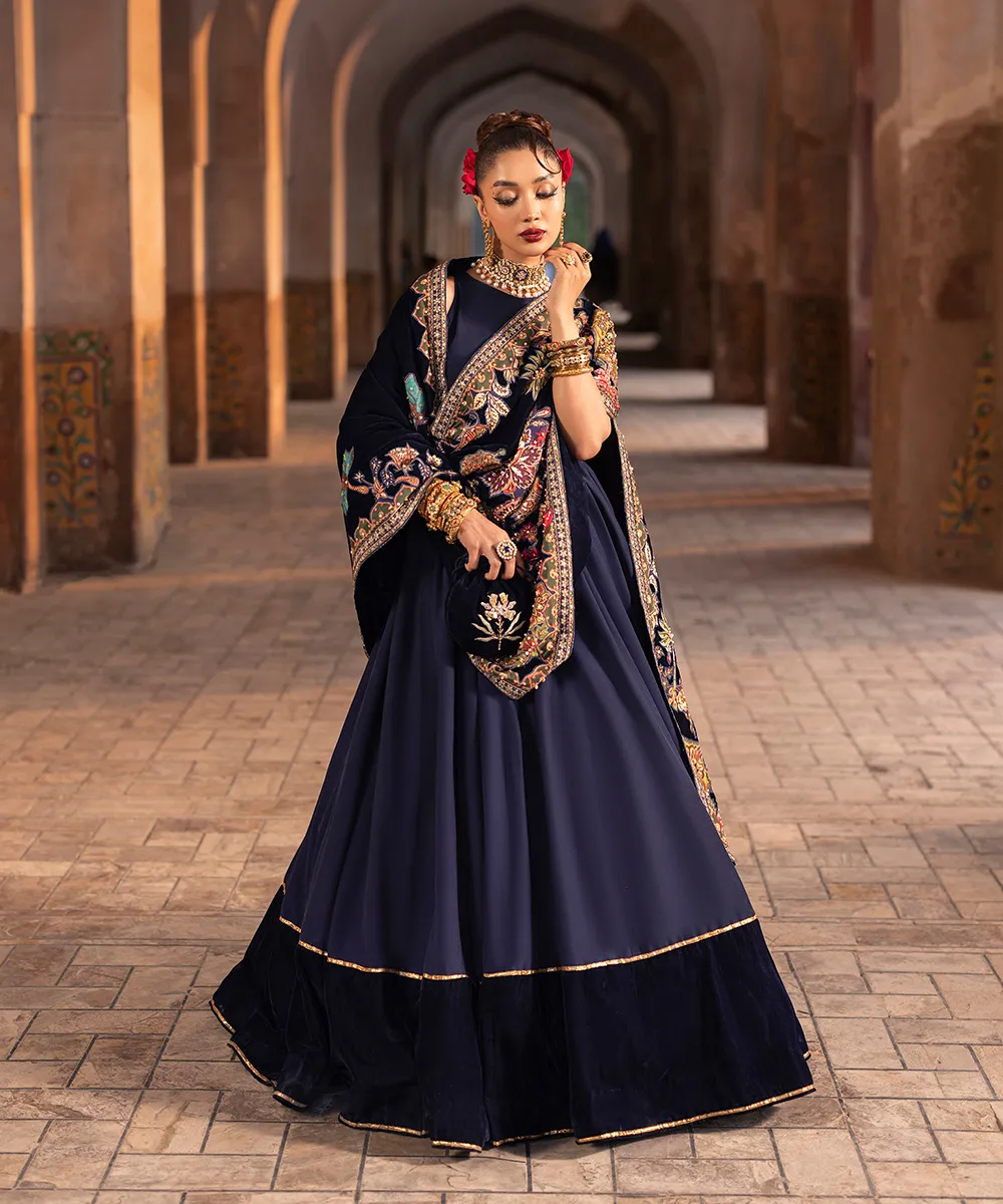 Makhmal By Mazil Stitched 3 Piece Formals Suit-Mashal Pishwas - Image 4