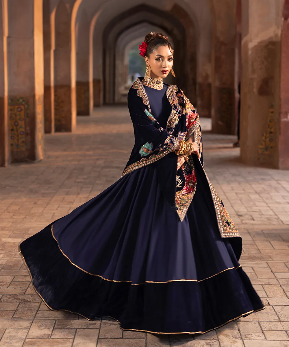 Makhmal By Mazil Stitched 3 Piece Formals Suit-Mashal Pishwas - Image 5