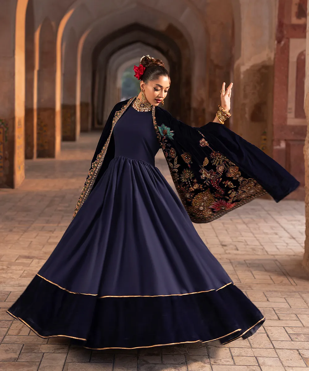 Makhmal By Mazil Stitched 3 Piece Formals Suit-Mashal Pishwas - Image 7