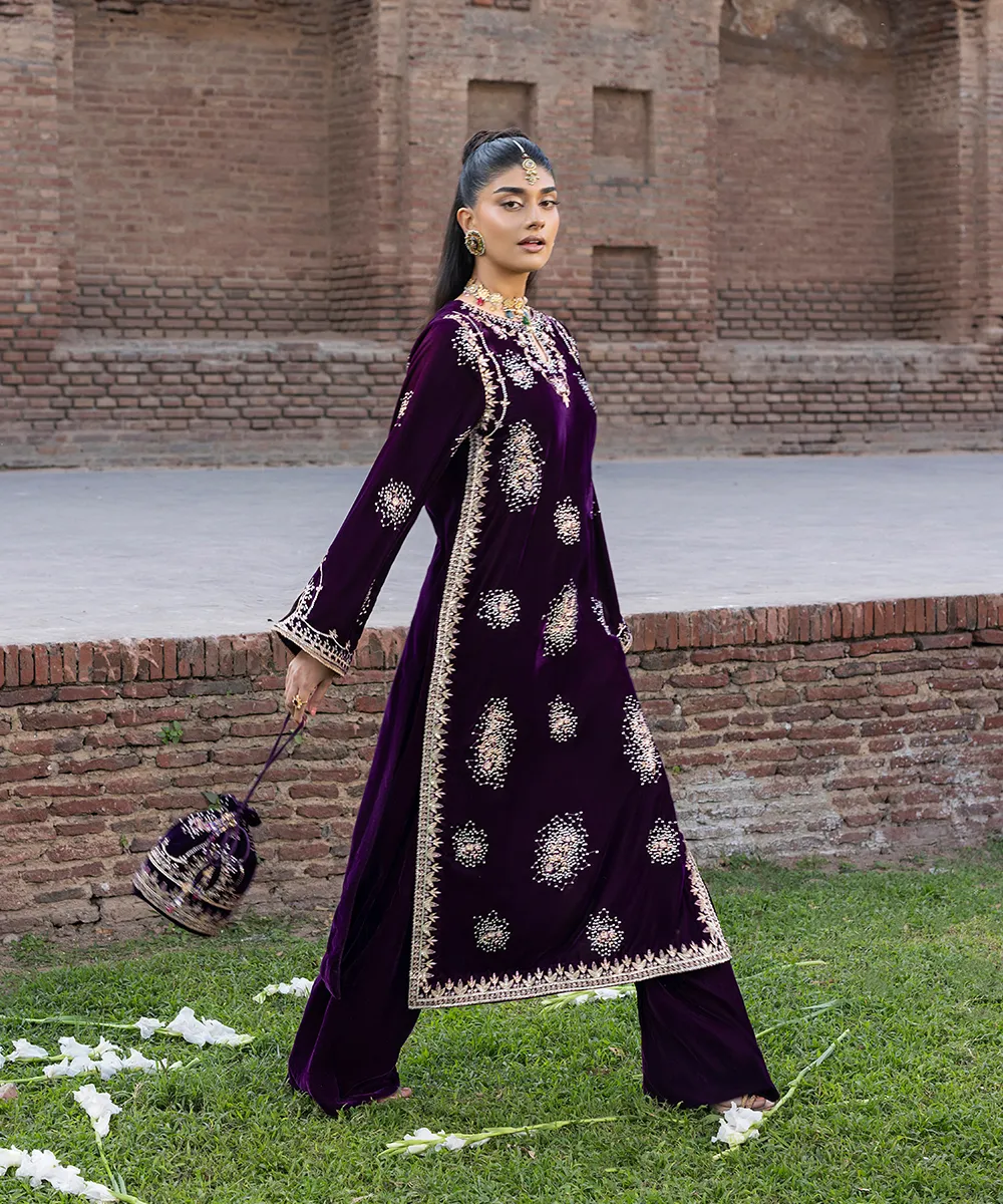 Makhmal By Mazil Stitched 2 Piece Formals Suit-Paheli - Image 2
