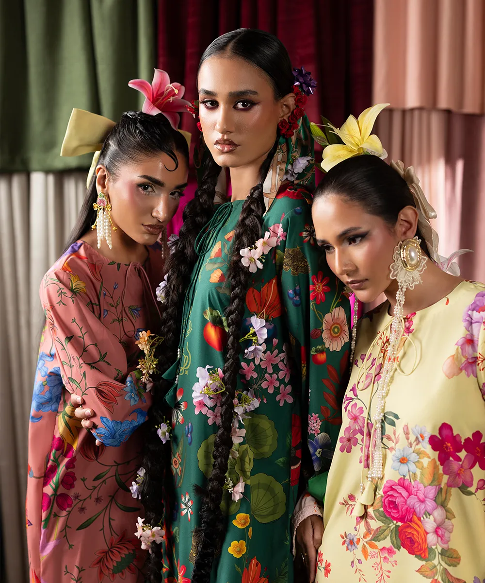 Print Therapy By Mazil Stitched Kaftan Suit-Peony - Image 9
