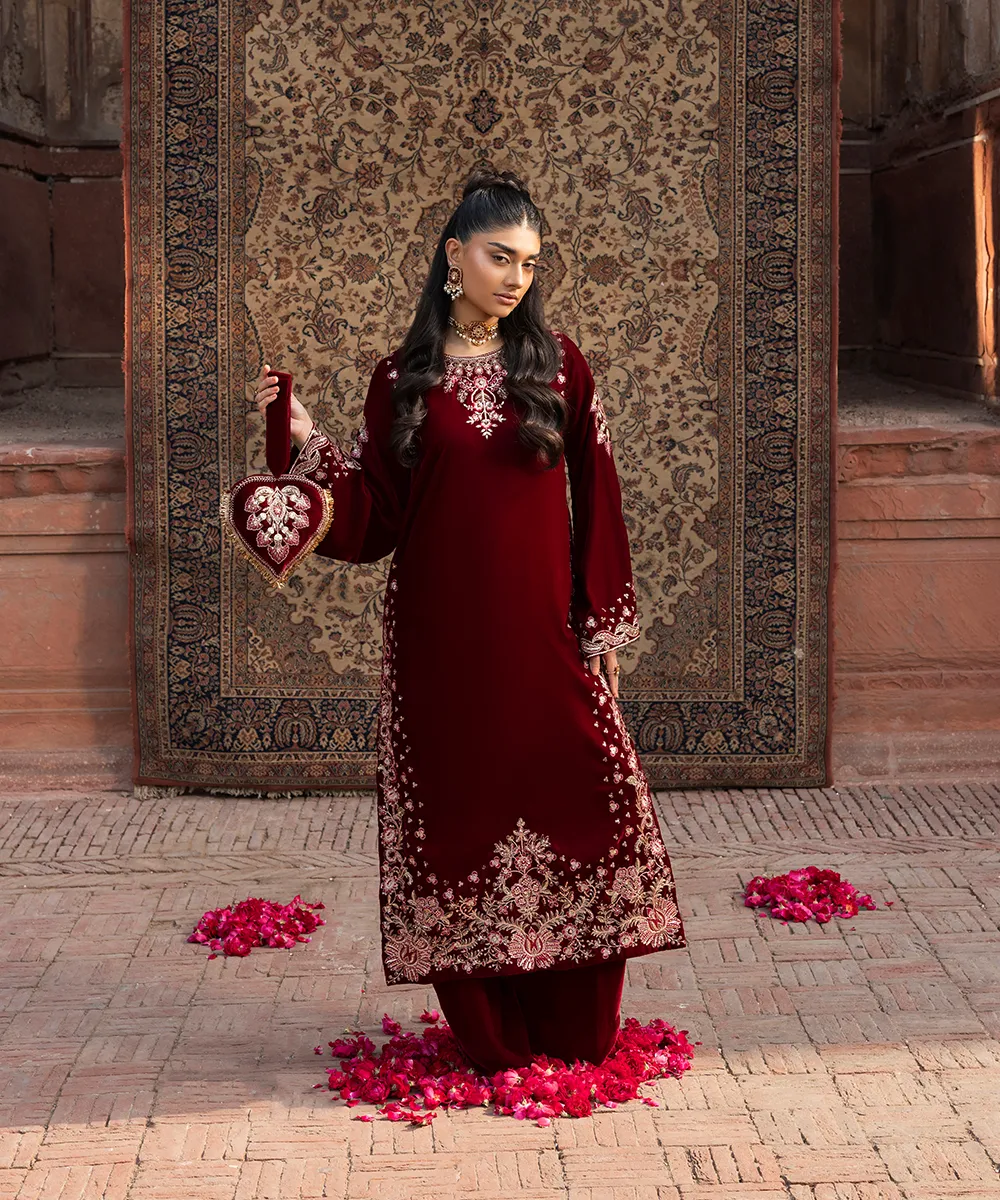 Makhmal By Mazil Stitched 2 Piece Formals Suit-Radha - Image 8