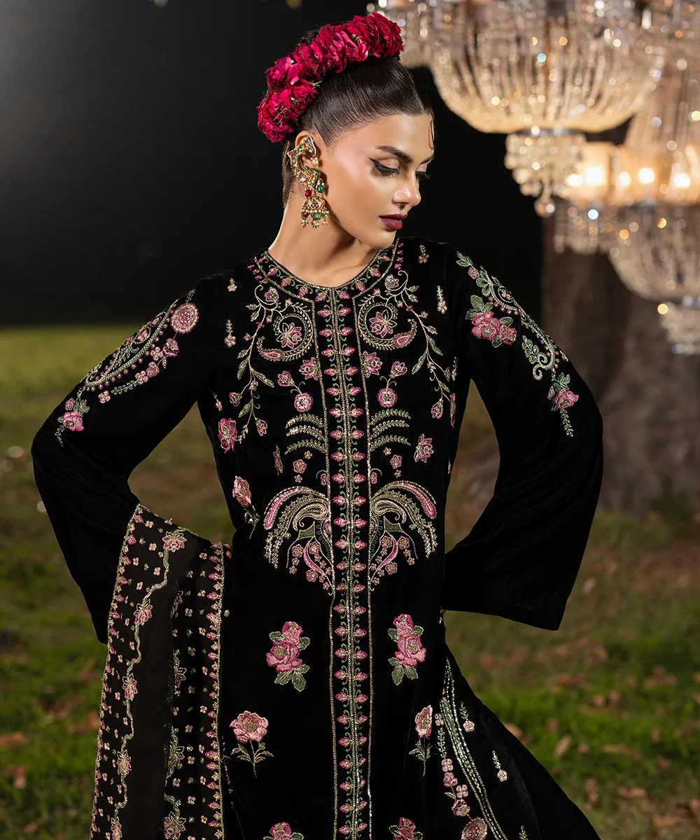Makhmal By Mazil Stitched 3 Piece Formals Suit-Swabi - Image 8