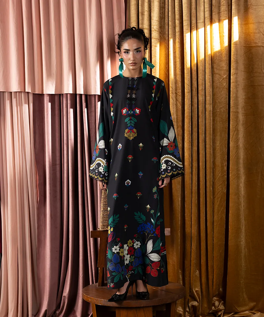 Print Therapy By Mazil Stitched Kaftan Suit-Viola