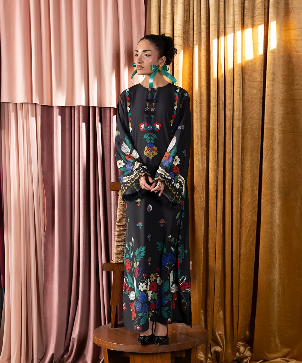 Print Therapy By Mazil Stitched Kaftan Suit-Viola - Image 2