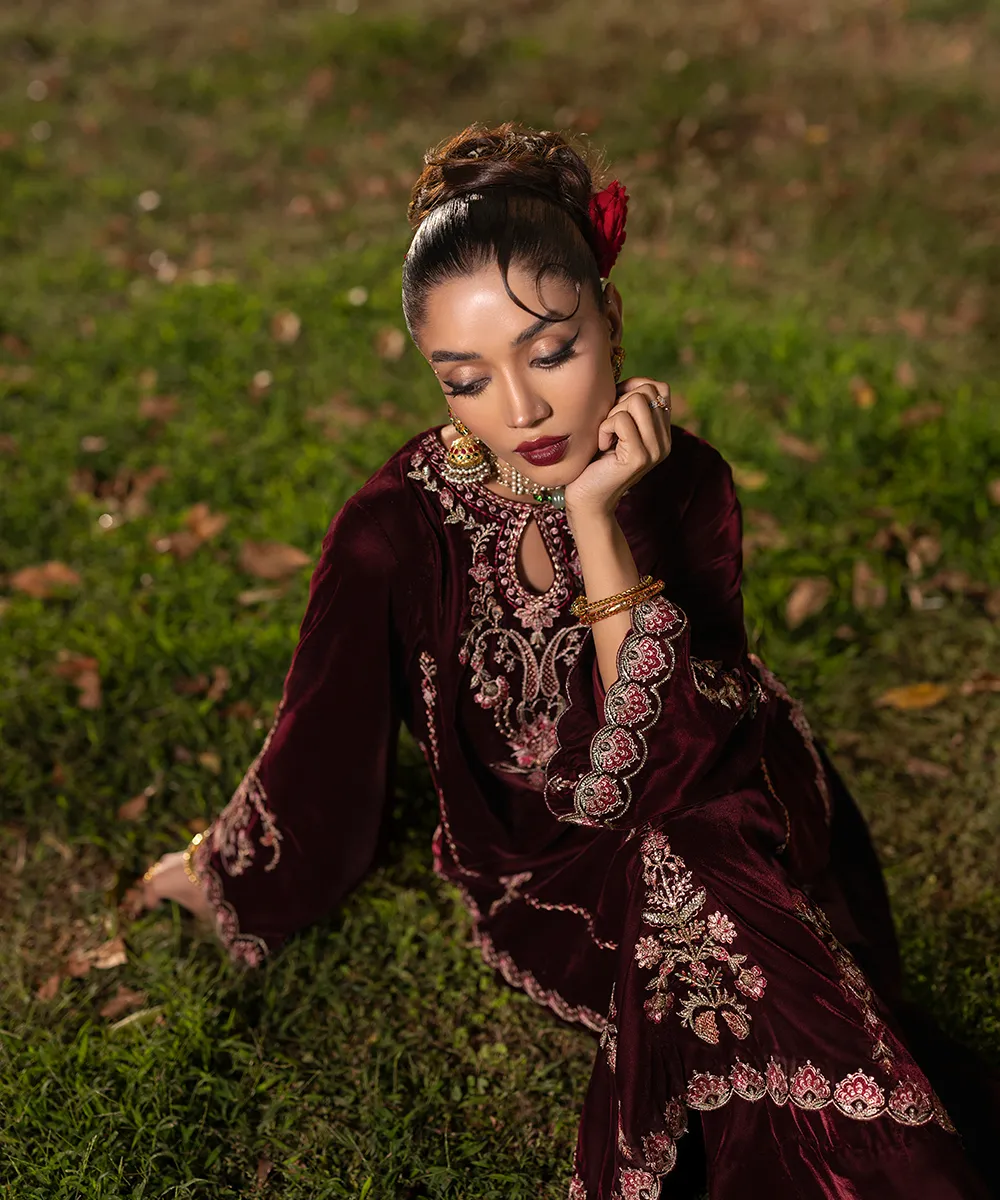 Makhmal By Mazil Stitched 2 Piece Formals Suit-Zara - Image 6