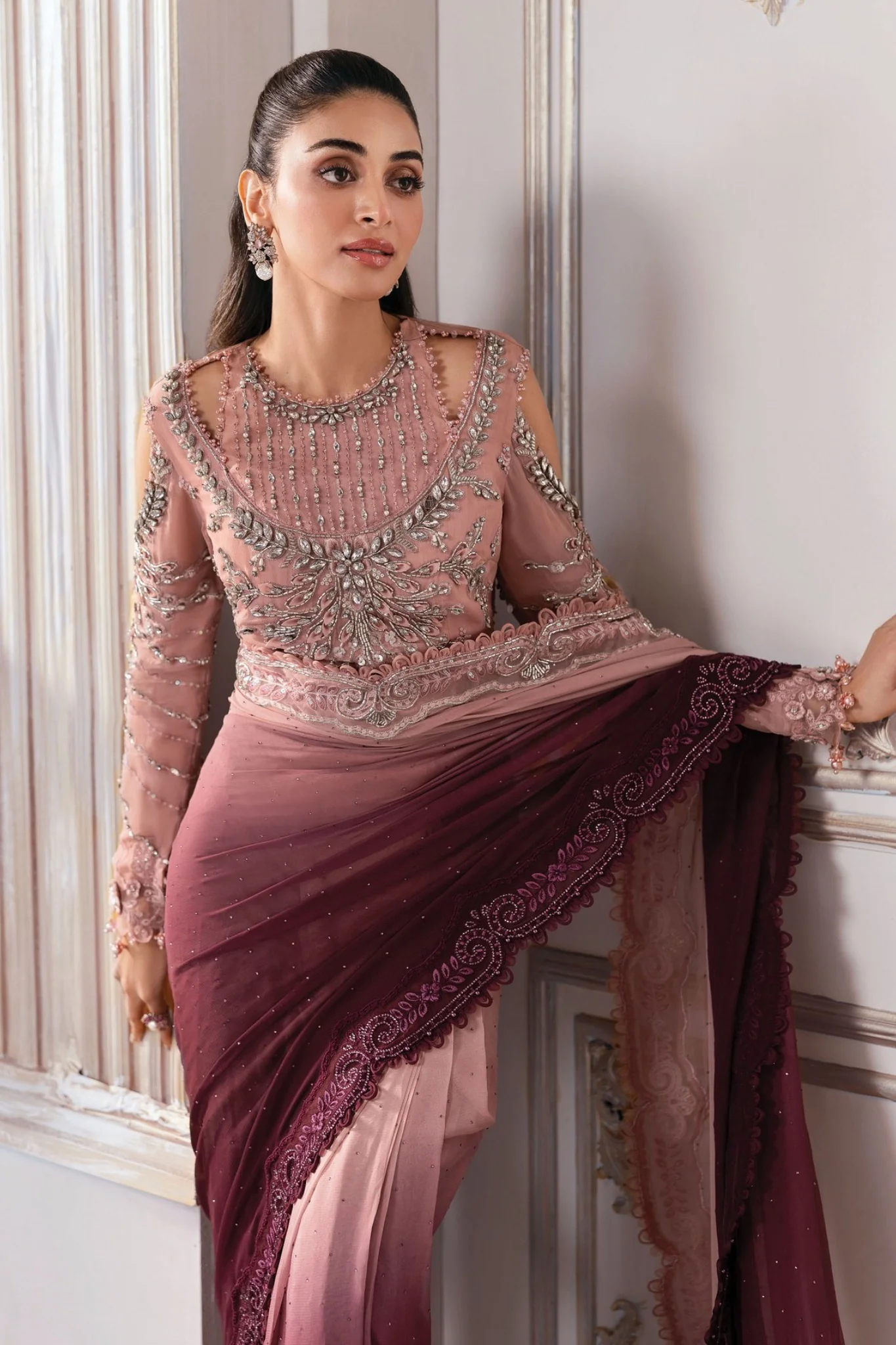 Mbroidered By Maria B Unstitched 3 Piece Wedding Suit-BD-3001 - Image 5
