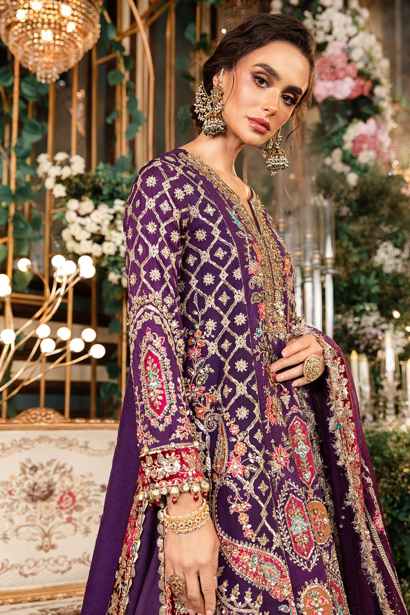 Mbroidered By Maria B Unstitched 3 Piece Wedding Edition Suit-BD-2903 - Image 10