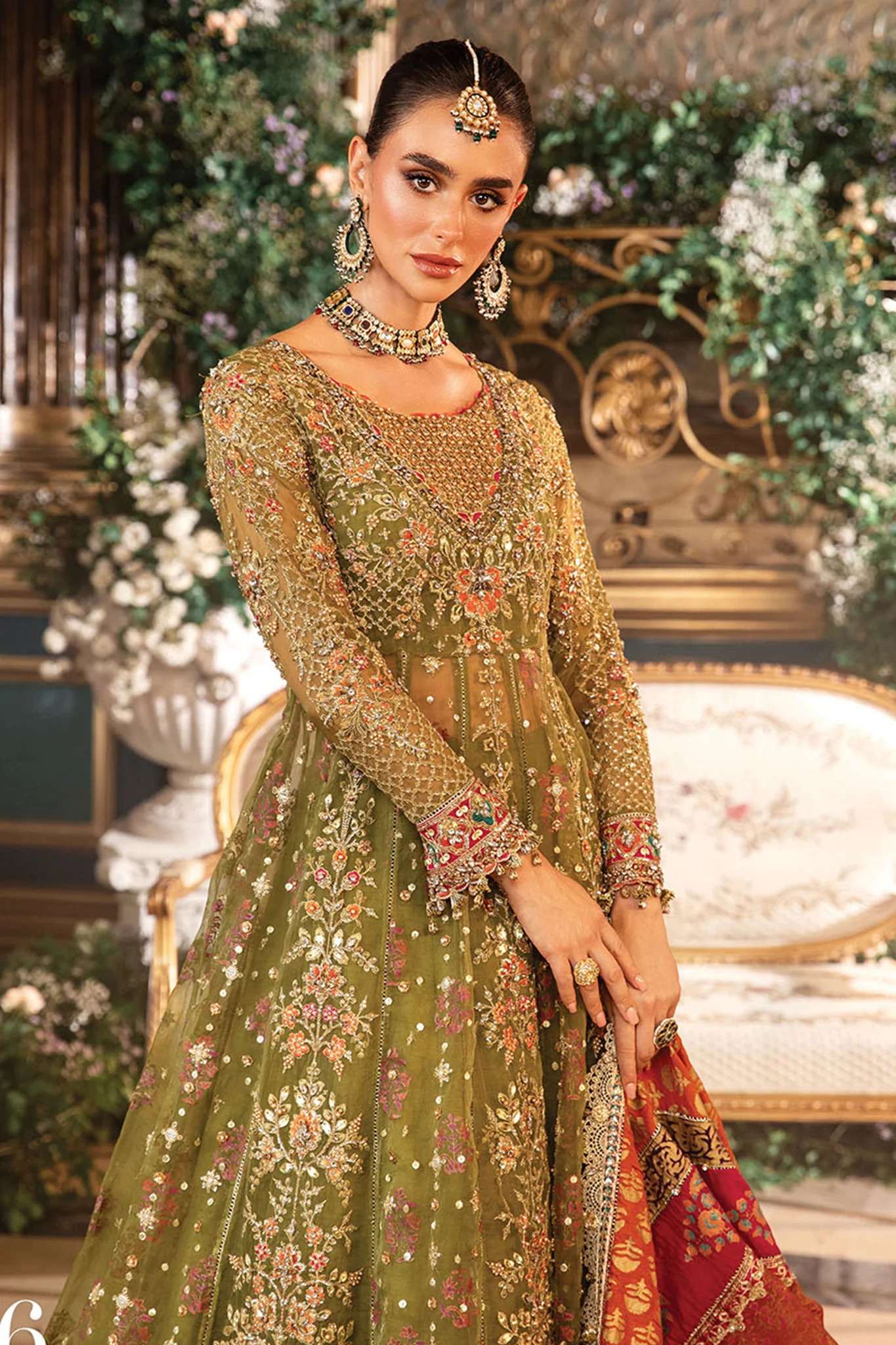 Mbroidered By Maria B Unstitched 3 Piece Wedding Edition Suit-BD-2906 - Image 2