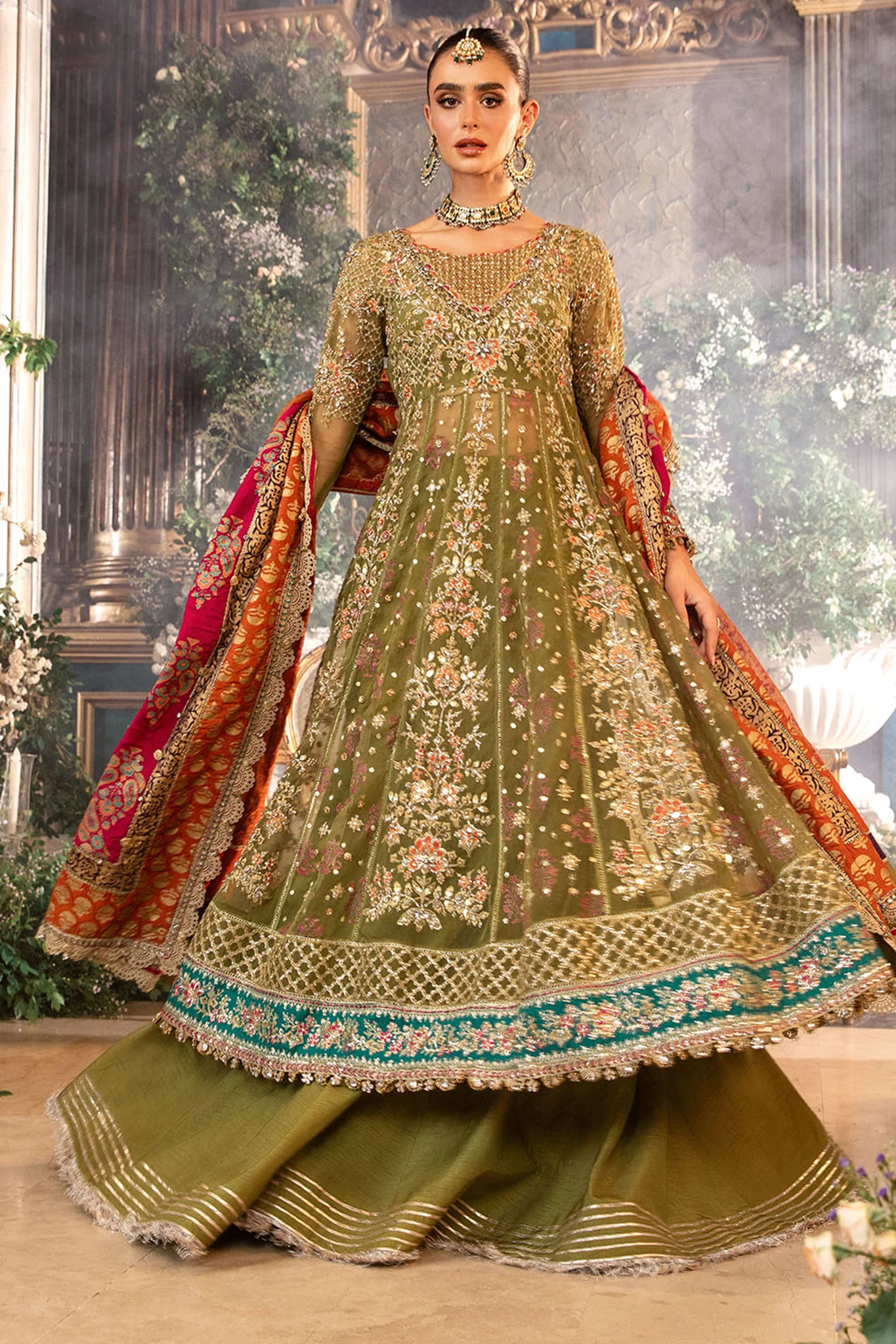 Mbroidered By Maria B Unstitched 3 Piece Wedding Edition Suit-BD-2906 - Image 9