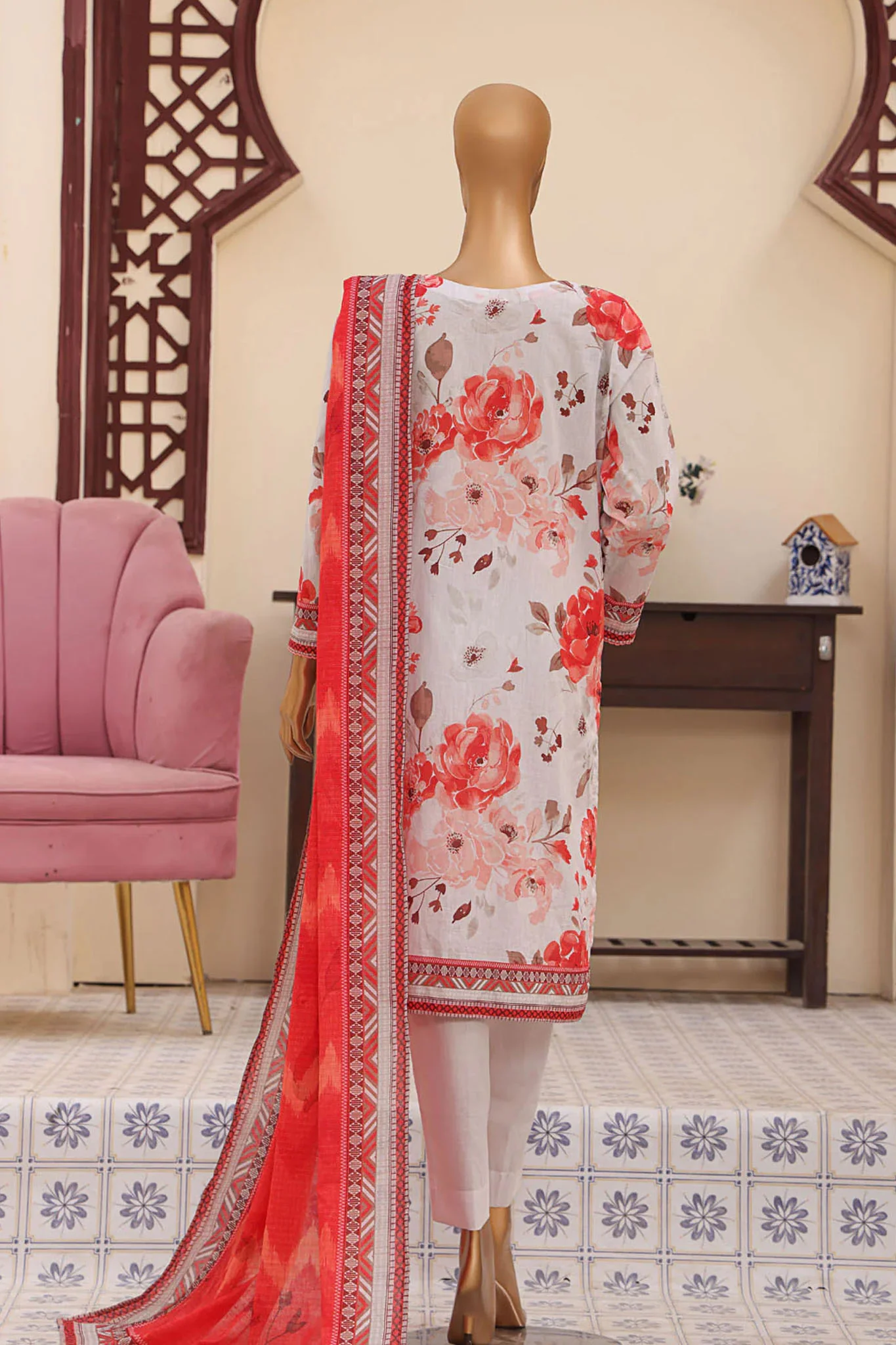 Mehak By HZ Unstitched 3 Piece Emb Lawn Vol-02 Suit-MEC-503 - Image 3