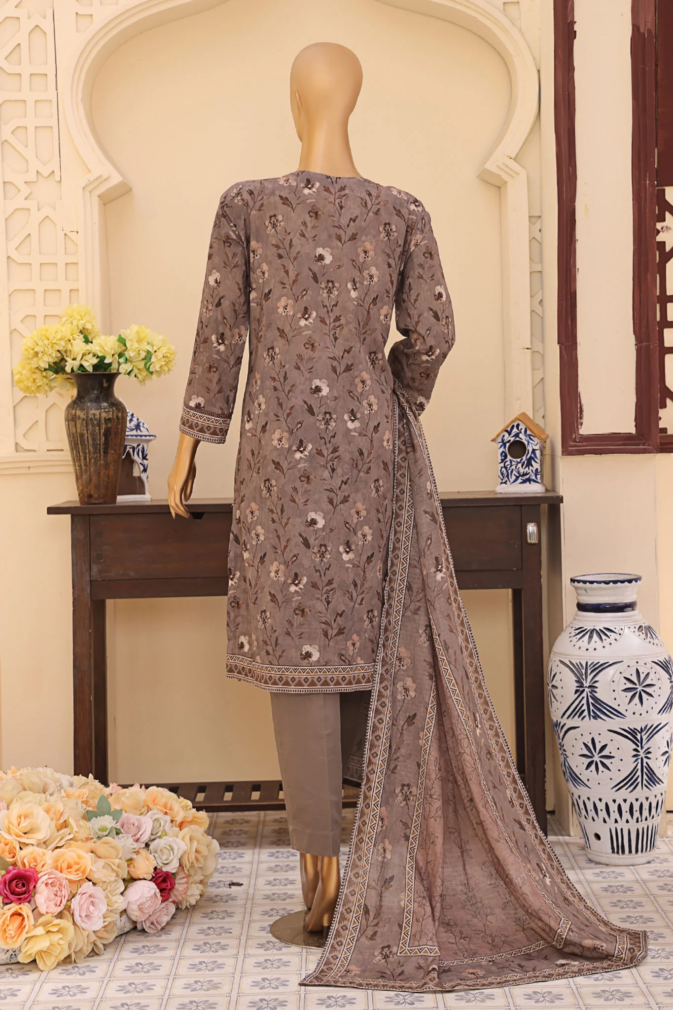 Mehak By HZ Unstitched 3 Piece Emb Lawn Vol-02 Suit-MEC-504 - Image 3