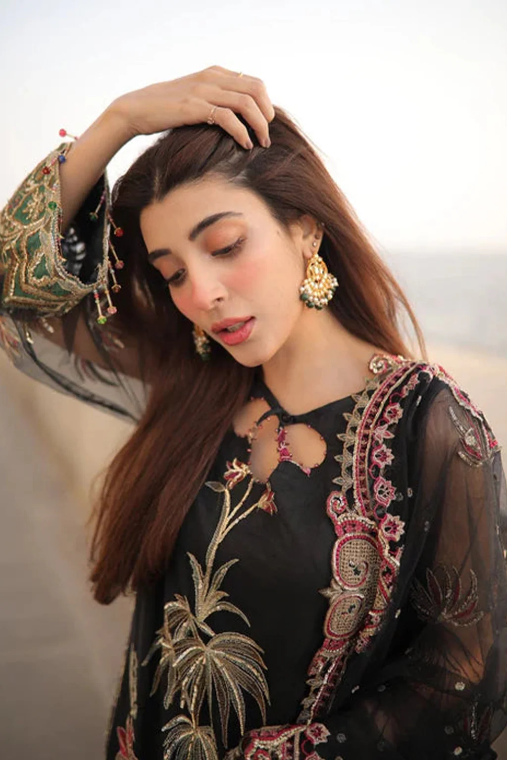 Meeral Unstitched 3 Piece Luxury Formals Pret Suit-Meeral - Surmai - MD-01 - Meeral Luxe - Image 10