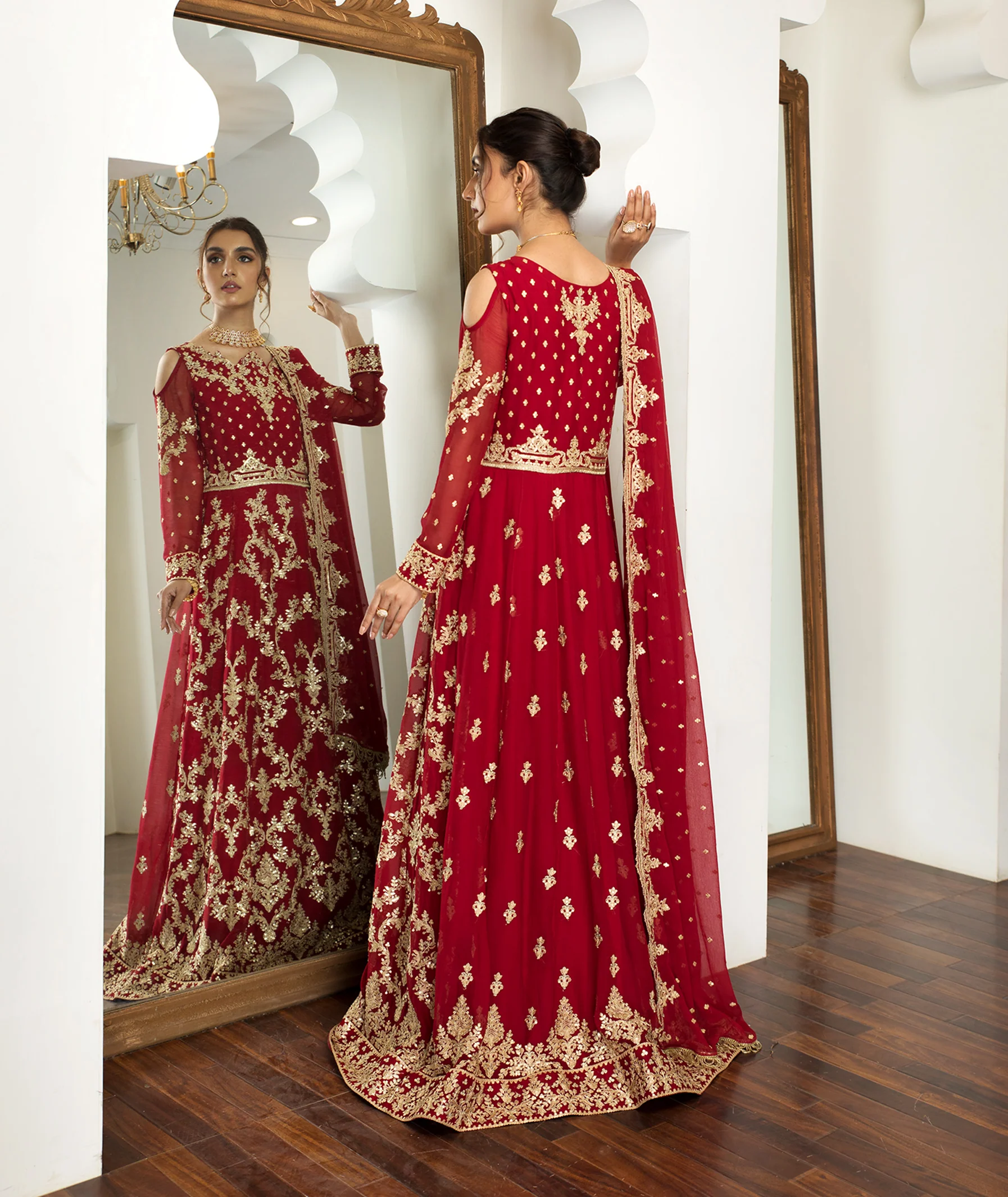 Mehekmah by Zarif Unstitched 3 Piece Chiffon Suit-ZM-08-Shehnai - Image 2