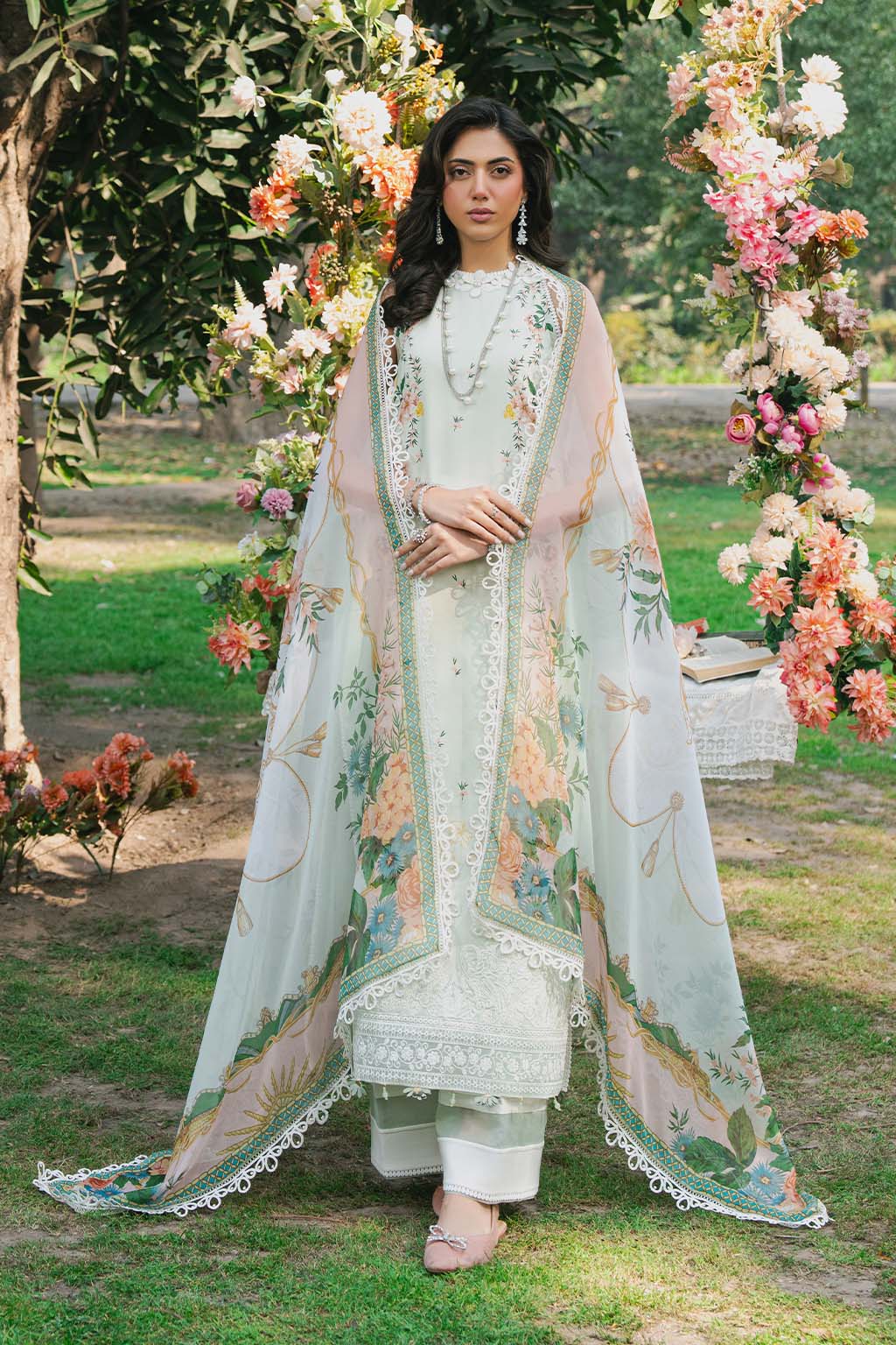 Nature Whispers By Meeral Unstitched 3 Piece Lawn Suit-MEHER - Image 3